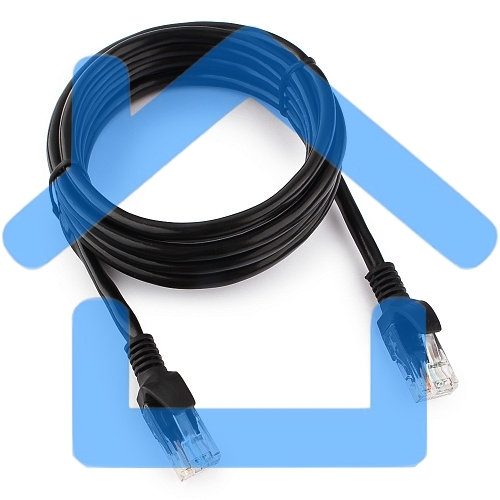 Патч-корд UTP Cablexpert кат.5e, 2м, литой, многожильный черный