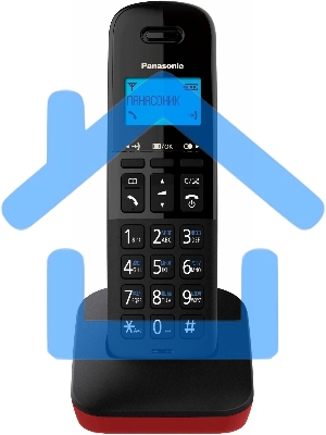 Телефон беспроводной (DECT) Panasonic KX-TGB610RUR, Монохромный, АОН, черный/красный