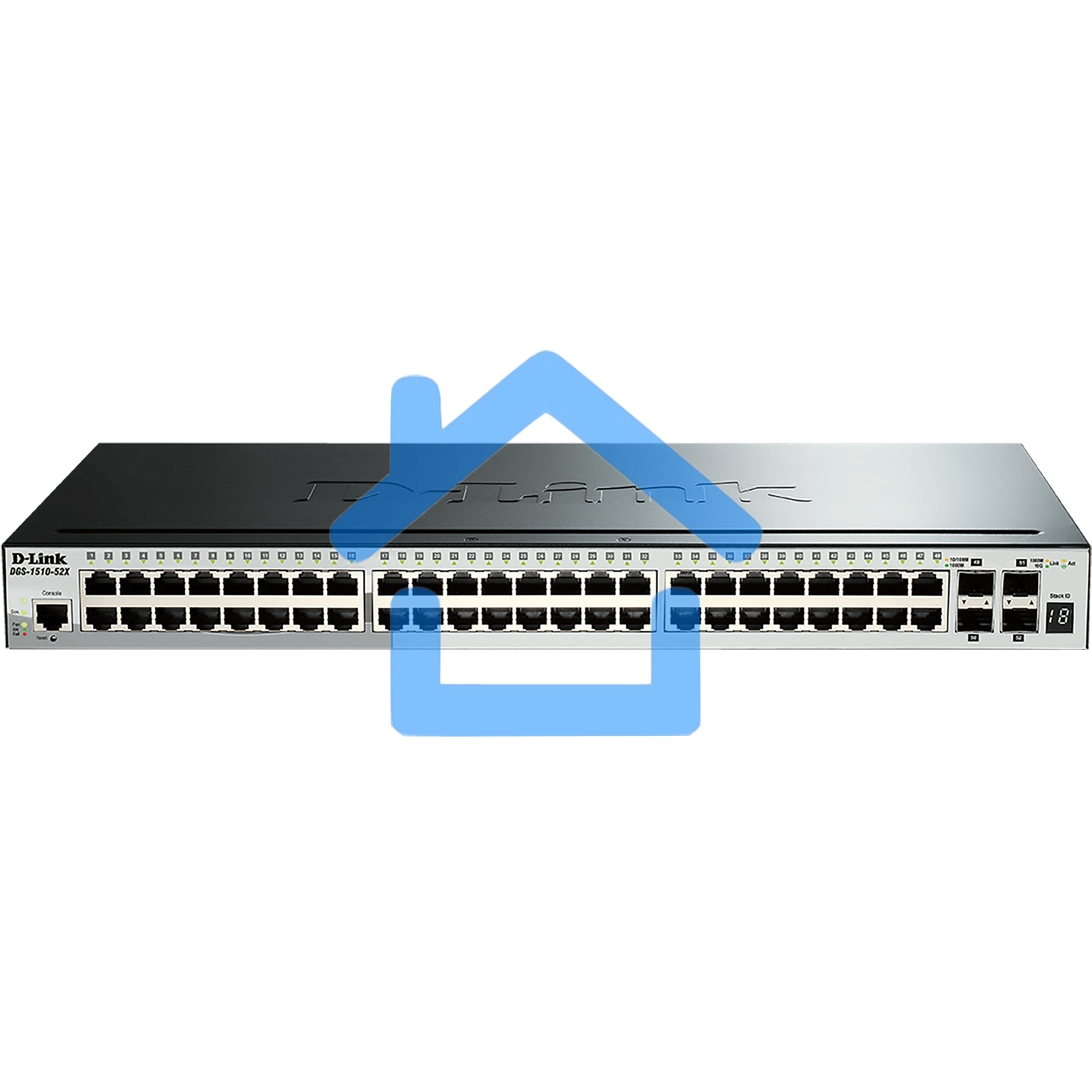 Коммутатор D-Link DGS-1510-52X/A2A Настраиваемый стекируемый коммутатор SmartPro уровня 2+ с 48 портами 10/100/1000Base-T и 4 портами 10Gbase-X SFP+