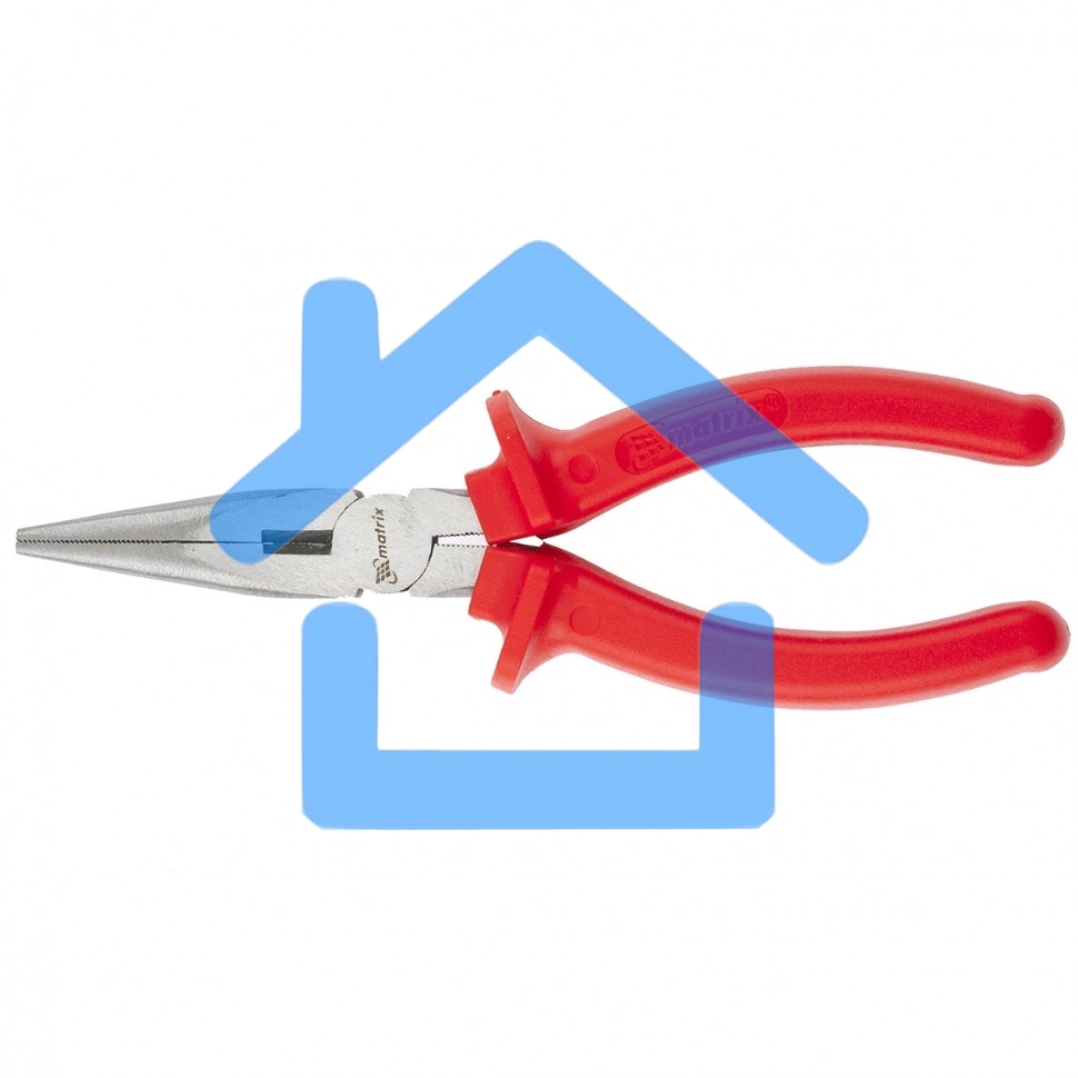 Длинногубцы Matrix Econom, 160 мм, прямые шлифованные, пластмассовые рукоятки