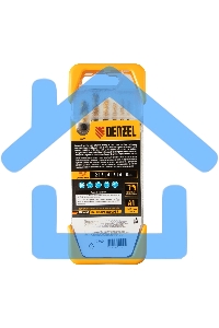 Набор сверл по металлу Denzel 2-3-4-5-6-8 мм, HSS-Tin, Golden Tip, 6 шт