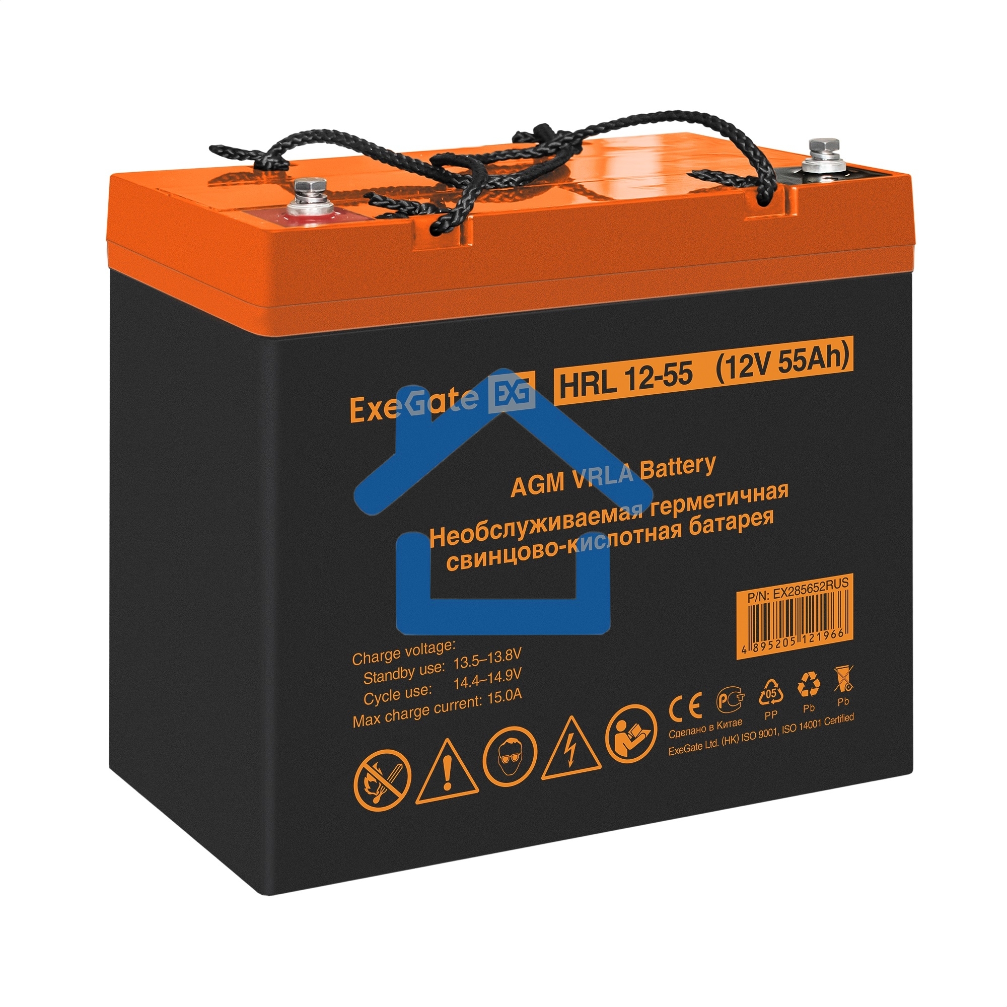 Комплект ИБП EX296004RUS + батарея 55Aч EX285652RUS 4шт (инвертор, синус, для котла, настенный) ExeGate FineSine SX-5000.LCD.AVR.2SH.T <5000VA/3500W, чистая синусоида, цветной LCD-дисплей, AVR, 2*Schuko+клеммы, линейно-интерактивный, крепление настенное, 