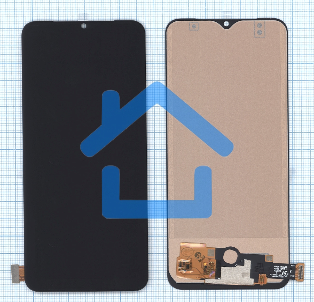 Дисплей для Vivo V20 (V2025), V21e (V2061), V23e (V2116) в сборе с тачскрином черный TFT