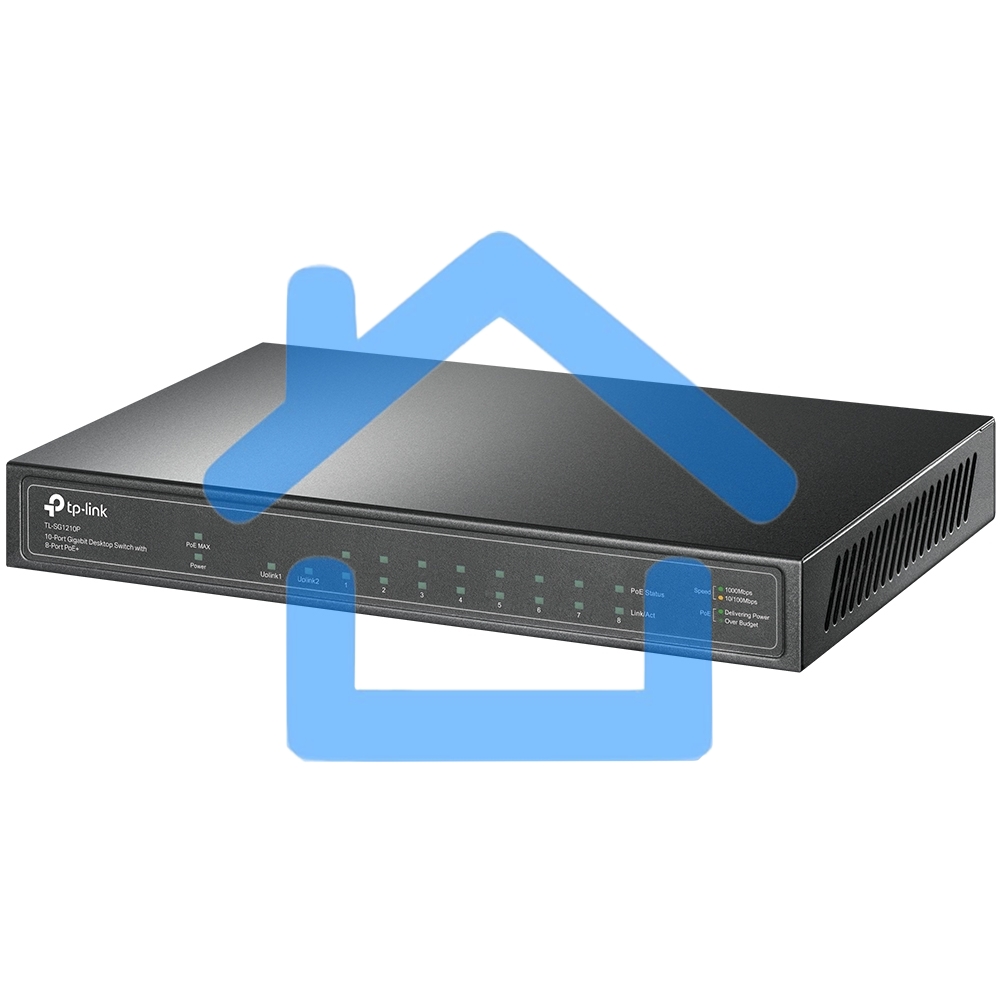 Коммутатор TP-Link TL-SG1210P 10-портовый гигабитный настольный с 8 портами PoE+ SMB
