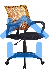 Кресло компьютерное Бюрократ CH-695NLT оранжевый TW-38-3 сиденье черный TW-11, сетка/ткань, крестовина пластик