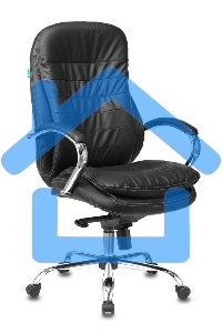 Кресло руководителя Бюрократ T-9950/BLACK черный, кожа, крестовина хром