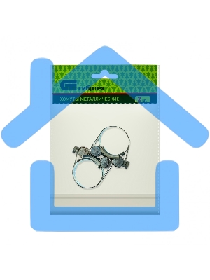 Хомуты металлические, силовые 26-28 мм, ширина 18 мм, шарнирные, W1, 2 шт. Сибртех