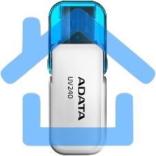 Флешка USB ADATA UV240 (AUV240-64G-RWH), 64 Gb, USB 2.0, R/W 15/5, белый/синий