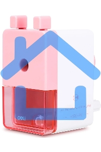 Точилка для карандашей механическая Deli EH515-PK, 1 отверстие, пластик, розовый/белый, пластиковый бокс