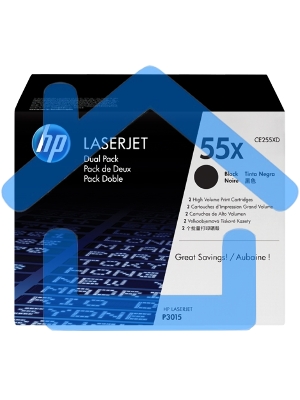 Картридж лазерный набор из 2 шт HP LaserJet CE255XD черный для LJ P3015(2 х 12500стр)