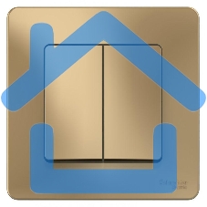 Выключатель 2-кл. СП BLANCA (сх.5) 10А 250В титан SchE BLNVS010504