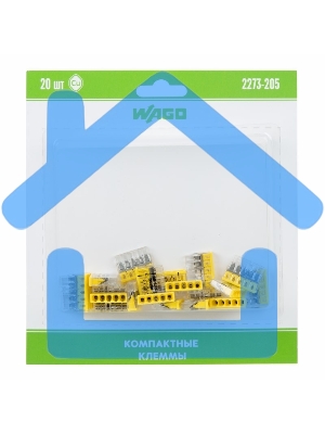 Компактная 5-проводная клемма, 6 штук (серия 2273-205)