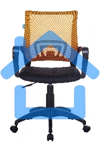 Кресло компьютерное Бюрократ CH-695NLT оранжевый TW-38-3 сиденье черный TW-11, сетка/ткань, крестовина пластик