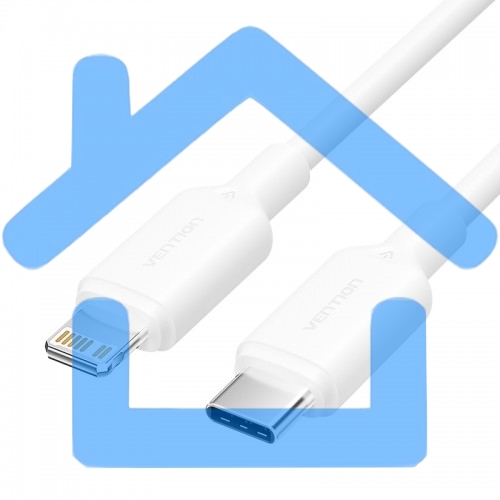 Кабель Vention USB 2.0 CM/Lightning 8M для iPad/iPhone 3A - 1м. белый