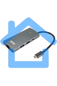 Док-станция HIPER Docking station USB-C HUB 6in1 (1*USB-C 100W PD, 1*HDMI 4K@60Hz, 2*USB-A 3.0 (5Gbps data), 1*USB-C 3.0 (5Gbps data), 1*RJ45 Gb)