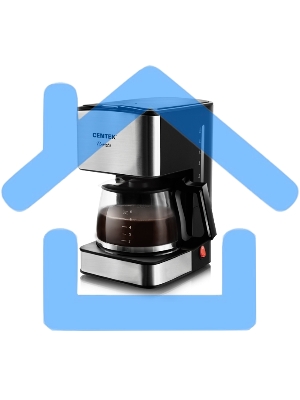 Кофеварка капельная Centek CT-1144 серебристый/черный, исп. кофе - молотый, 0.8 л, 680 Вт.