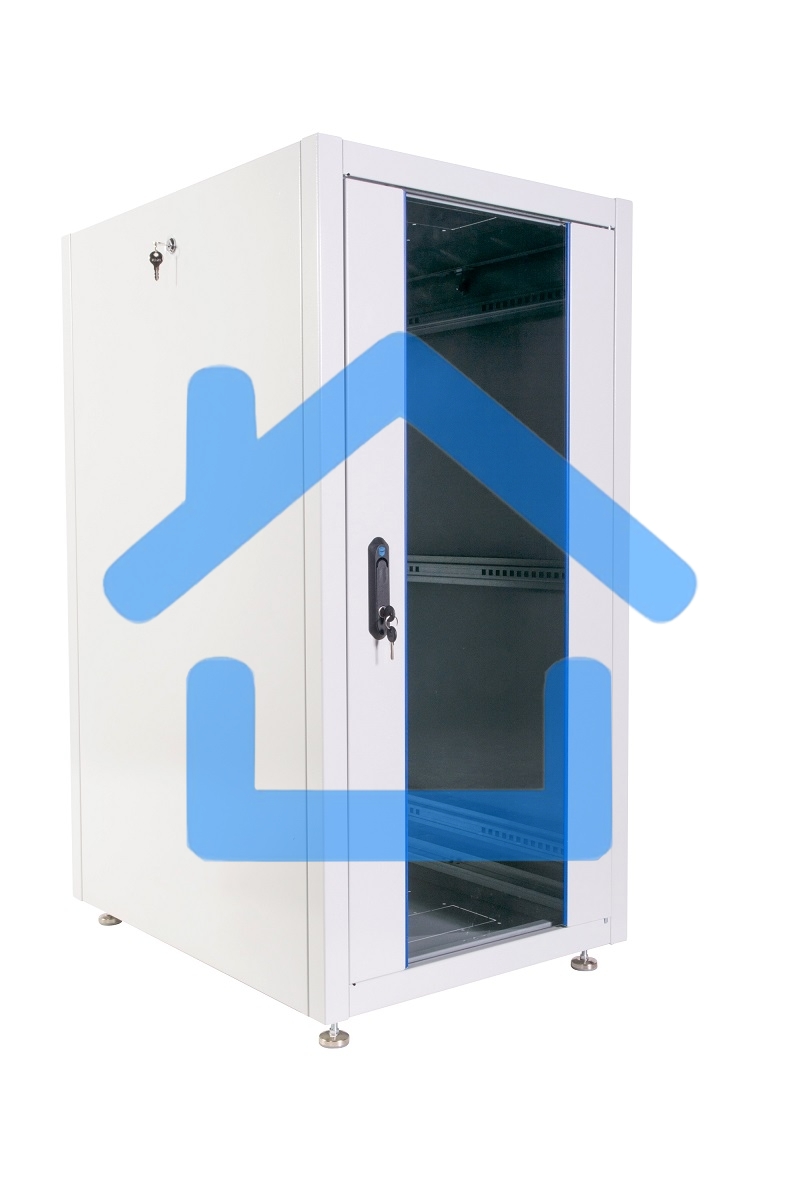 Шкаф телекоммуникационный напольный ЭКОНОМ 24U (600 × 600) дверь стекло, дверь металл