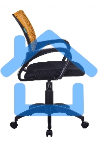 Кресло компьютерное Бюрократ CH-695NLT оранжевый TW-38-3 сиденье черный TW-11, сетка/ткань, крестовина пластик