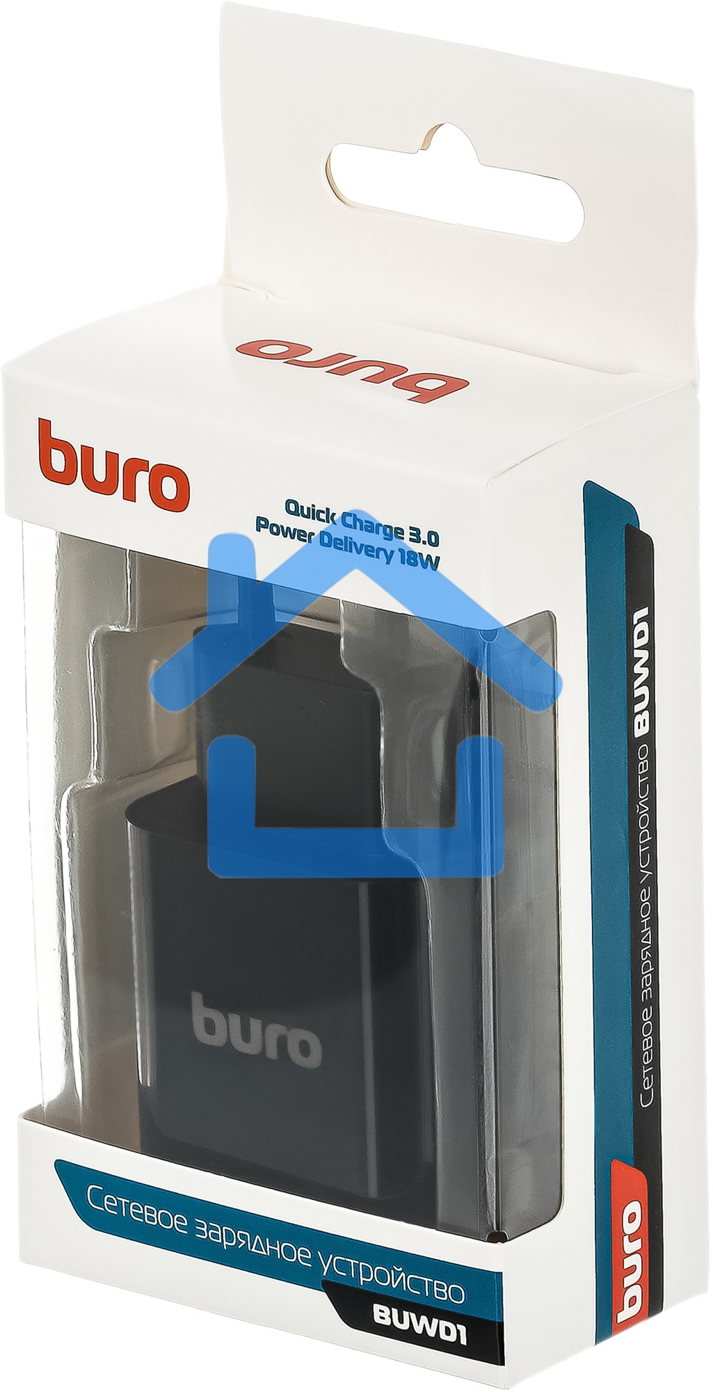Сетевое зарядное устройство Buro BUWD1 3A PD+QC черный