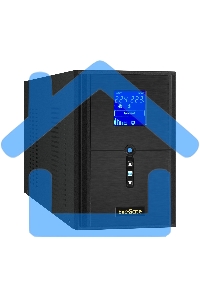 Источник бесперебойного питания (инвертор, синус, для котла) ExeGate SineTower SN-2000.LCD.AVR.3SH.1C13.RJ.USB 2000VA/1600W, чистая синусоида, LCD дисплей, AVR, 3*Schuko+1*C13, RJ45/11, USB, линейно-интерактивный, черный