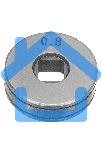 Подающий ролик, V профиль под стальную проволоку 0,8-1мм, посадка квадрат, 2 шт Denzel