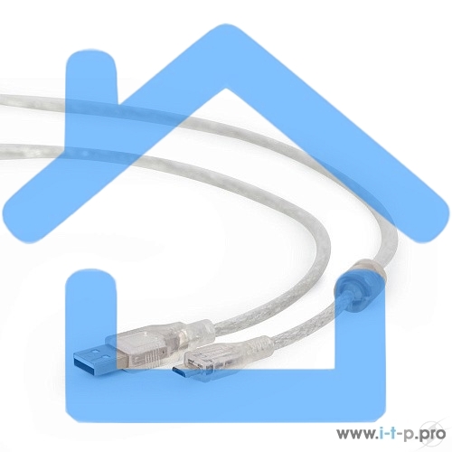Кабель Cablexpert USB 2.0 Pro, AM/microBM, 1,8м, экран, феррит.кольцо, прозрачны (CCP-mUSB2-AMBM-6-TR)
