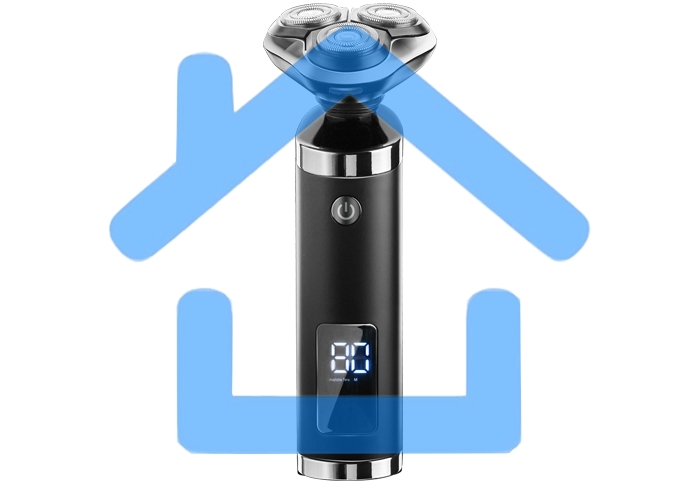 Электробритва Centek CT-2175 (черный) ротор 4D, влажное бритье, 3 плав.головки, USB, зарядка 1 час, подставка