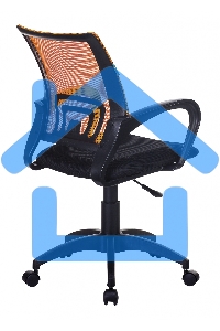 Кресло компьютерное Бюрократ CH-695NLT оранжевый TW-38-3 сиденье черный TW-11, сетка/ткань, крестовина пластик