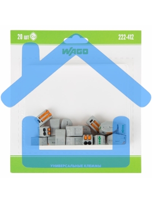 Универсальная клемма 2-х проводная, 20 штук (серия 222-412)