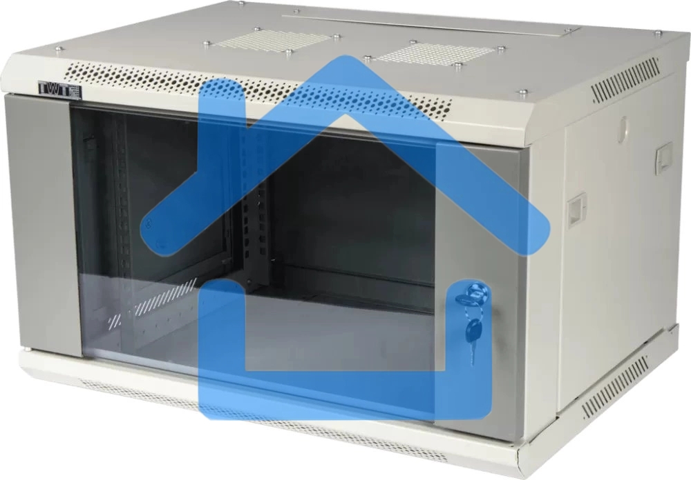 Шкаф настенный серии Pro, 12U 600x600, стеклянная дверь