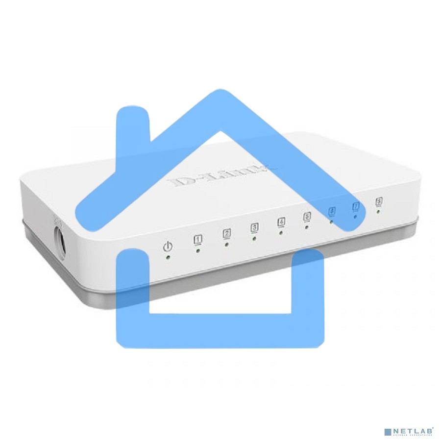 Неуправляемый коммутатор D-Link DGS-1008A/F1A с 8 портами 10/100/1000Base-T (465291)