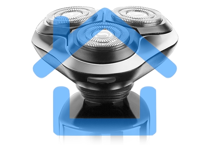 Электробритва Centek CT-2175 (черный) ротор 4D, влажное бритье, 3 плав.головки, USB, зарядка 1 час, подставка