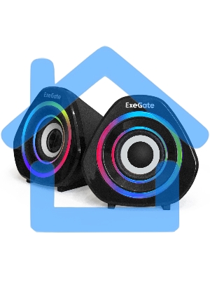 Акустическая система 2.0 ExeGate EX289680RUS Accord 210 (питание USB, 2х3Вт (6Вт RMS), 60-20000Гц, черный, RGb подсветка)
