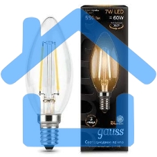 Лампа светодиодная Gauss LED Filament Свеча E14 7W 550lm 2700К 1/10/50