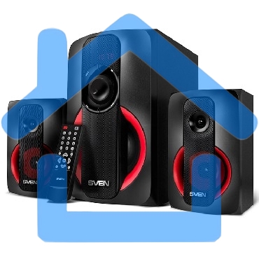 Колонки SVEN AC MS -304, черный Акустическая система, беспроводная передача сигнала по Bluetooth, суммарная мощность (RMS), Вт - 40, выходная мощность (RMS), Вт - сабвуфер: 20, сателлиты: 20 (2 х10), частотный диапазон, Гц - сабвуфер: 40 – 150, сателлиты: