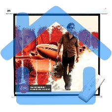 Экран 250x250см Motoscreen 1:1 настенно-потолочный рулонный (моторизованный) 139' фибергласс