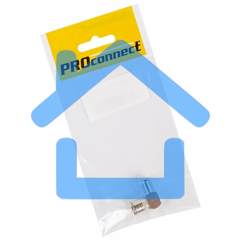 Переходник антенный, (гнездо F - гнездо TV), угловой (1шт.) (пакет) PROconnect