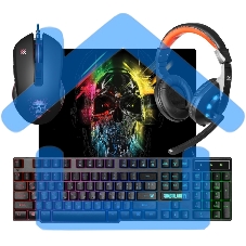 Игровой комплект Defender Гарнитура, мышь, клавиатура, ковер MKP-118