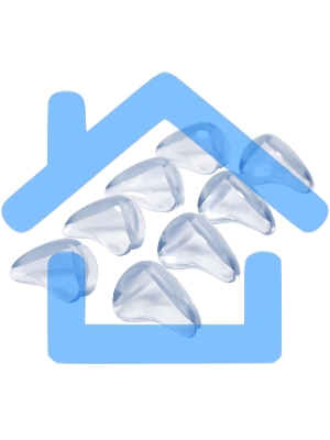 Прозрачные треугольные накладки-протекторы для мебели (3*2*1.5 см). 8 шт. 