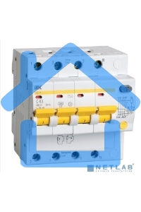 Выключатель автоматический дифференциального тока 4п C 10А 30мА тип AC 4.5кА АД-14 ИЭК MAD10-4-010-C-030