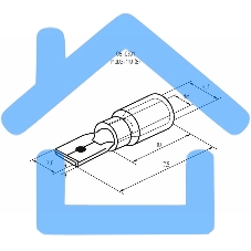 Клемма плоская изолированная штекер 2.8 мм 1.5-2.5 мм² (РПи-п 2.5-(2.8)) синяя Rexant