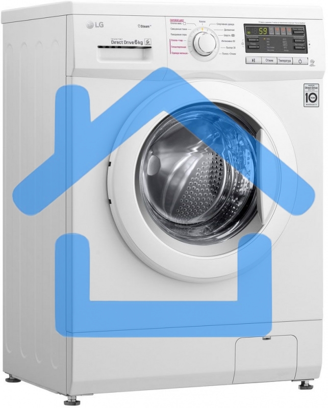 Стиральная машина LG F1296NDS0 белый, загрузка фронтальная 6 кг, 1200 об/мин., класс: А