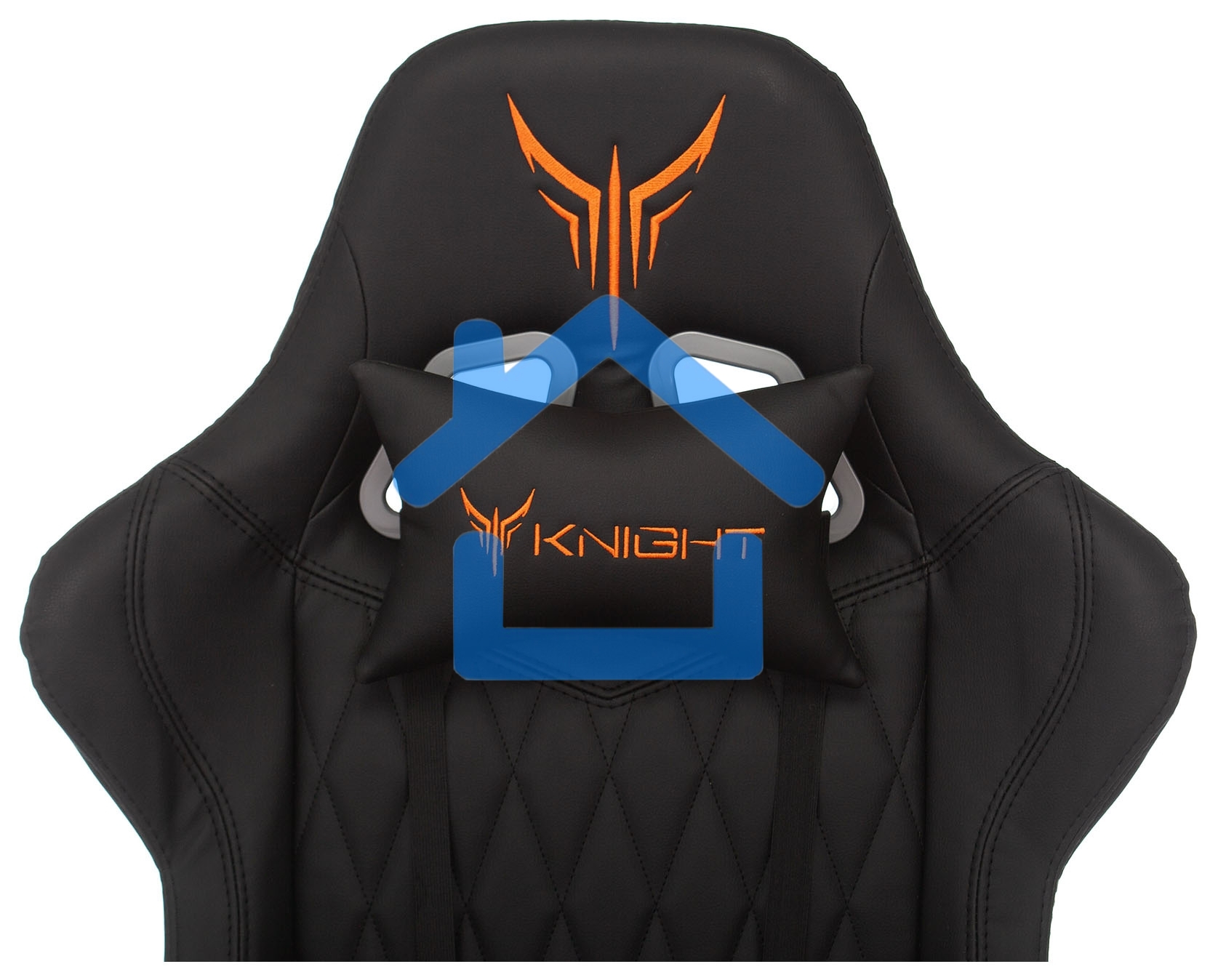 Кресло игровое Knight ARMOR черный, ромбик, эко.кожа, с подголовником, крестовина металл