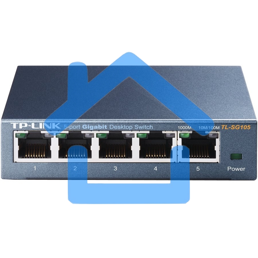 Коммутатор TP-Link SOHO TL-SG105 5-port Desktop Gigabit Switch, 5 10/100/1000M RJ45 ports, metal case