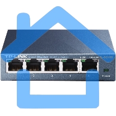 Коммутатор TP-Link SOHO TL-SG105 5-port Desktop Gigabit Switch, 5 10/100/1000M RJ45 ports, metal case