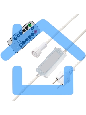 Контроллер с радиопультом для уличных гирлянд Neon-night Сеть и Твинкл, белый