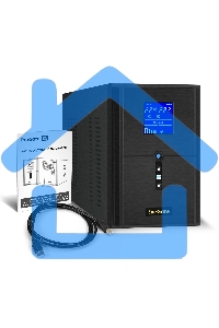 Источник бесперебойного питания (инвертор, синус, для котла) ExeGate SineTower SN-2000.LCD.AVR.3SH.1C13.RJ.USB 2000VA/1600W, чистая синусоида, LCD дисплей, AVR, 3*Schuko+1*C13, RJ45/11, USB, линейно-интерактивный, черный