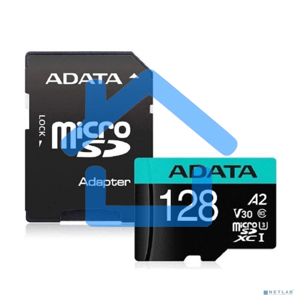 Карта памяти MICRO SDXC 128Gb W/AD. AUSDX128GUI3V30SA2-RA1 ADATA