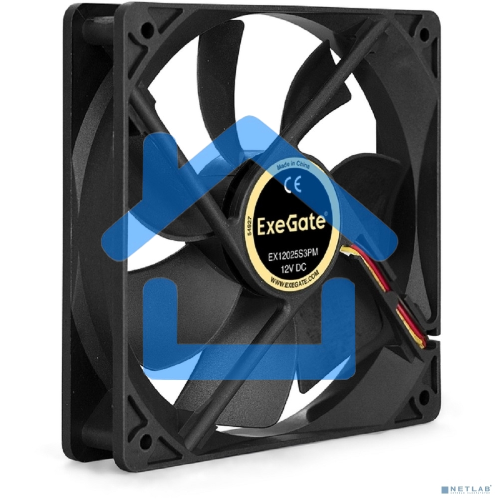 Вентилятор для корпуса ExeGate EX12025S3PM черный, 120 мм, 1500 об/мин, 24 дБ, 3 pin