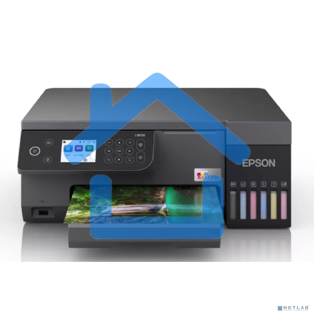 МФУ струйное Epson EcoTank L8100 (C11CK94***), A4, цветной, печ. до 8 стр/мин., 5760 x 1440 dpi (печ.), 1200x4800dpi (скан.), USB, Wi-Fi